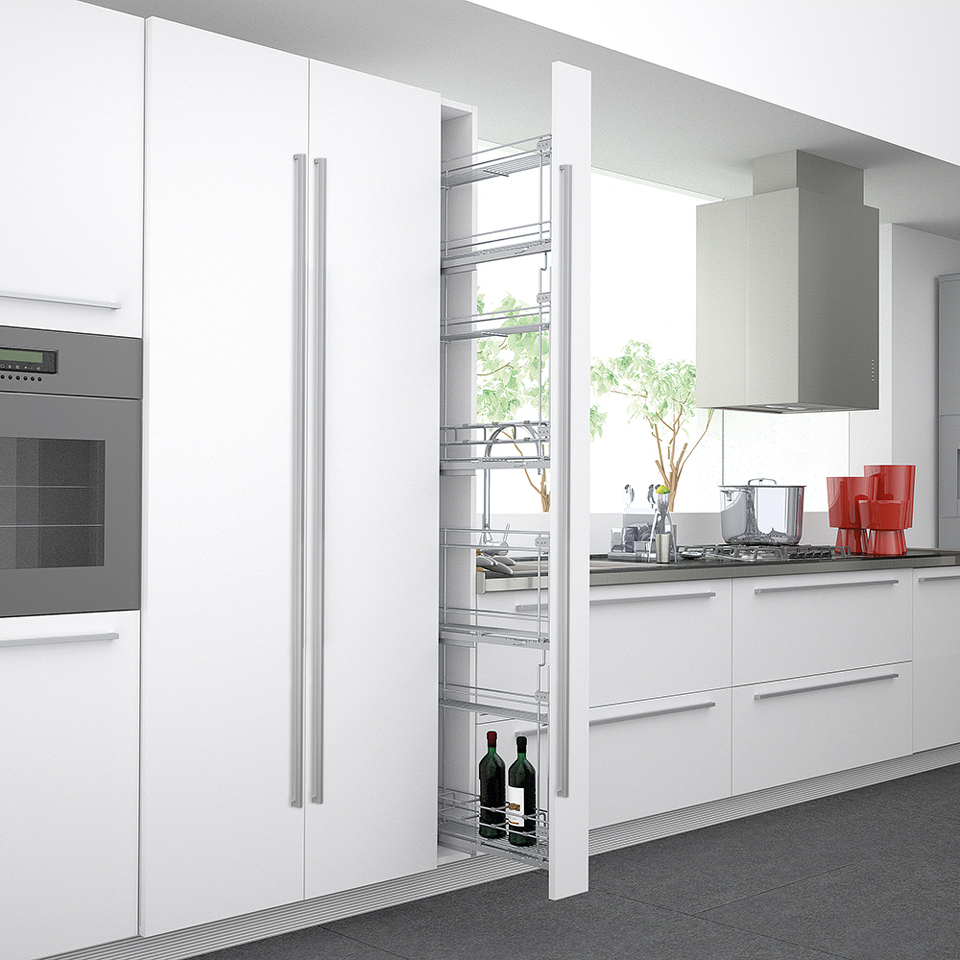 Фото SIGE Система ESTER, 2 шт., выдвижной фасад 150 мм, высота 852 мм, хром