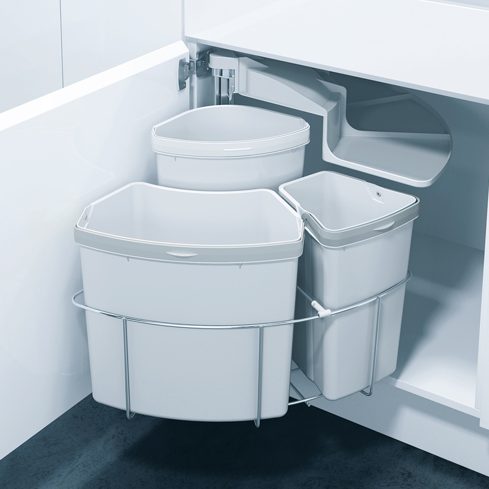 Фото Vauth-Sagel Система сортировки ENVI CENTER-3 39 л, распашной фасад 500 мм, серый