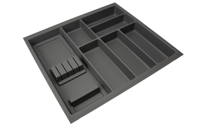 Картинка Dirks Лоток BASIC SOFT-TOUCH для столовых приборов, ширина фасада 600 мм, 519х473х58 мм, антрацит