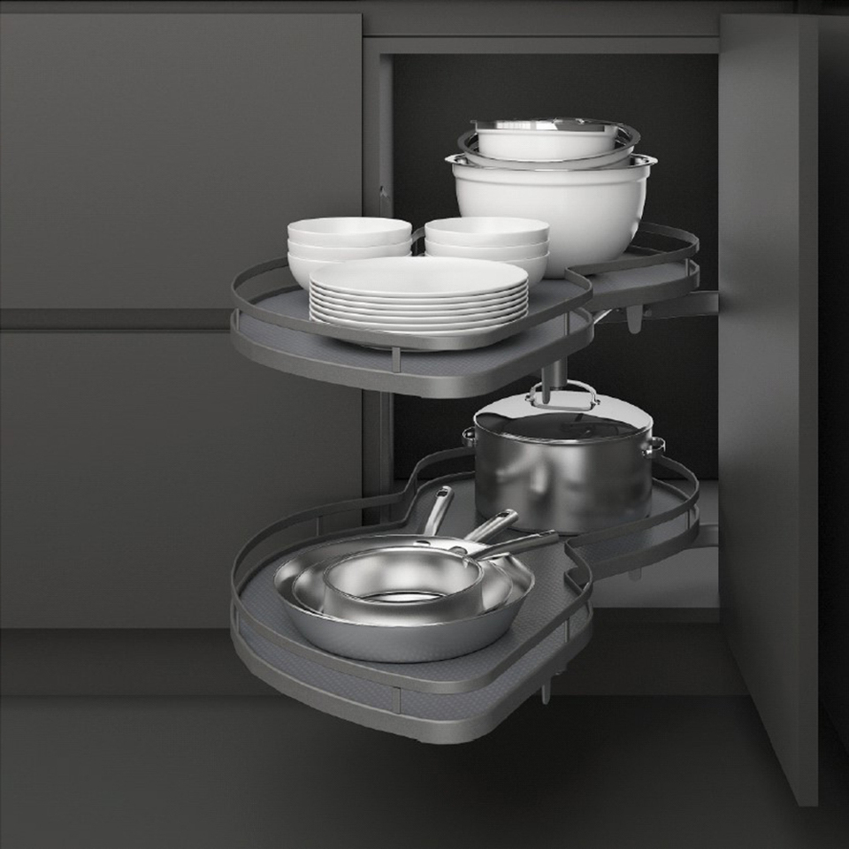 Фото Duslar Карусель HELGA, распашной фасад 450 мм, левая, антрацит