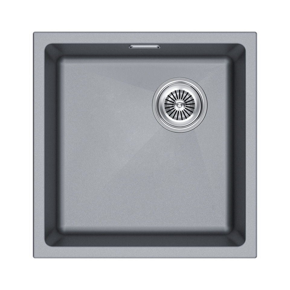 Фото Гранитная мойка Paulmark LUMI 45 UNI-SKEW LU45SK-GRM Серый металлик
