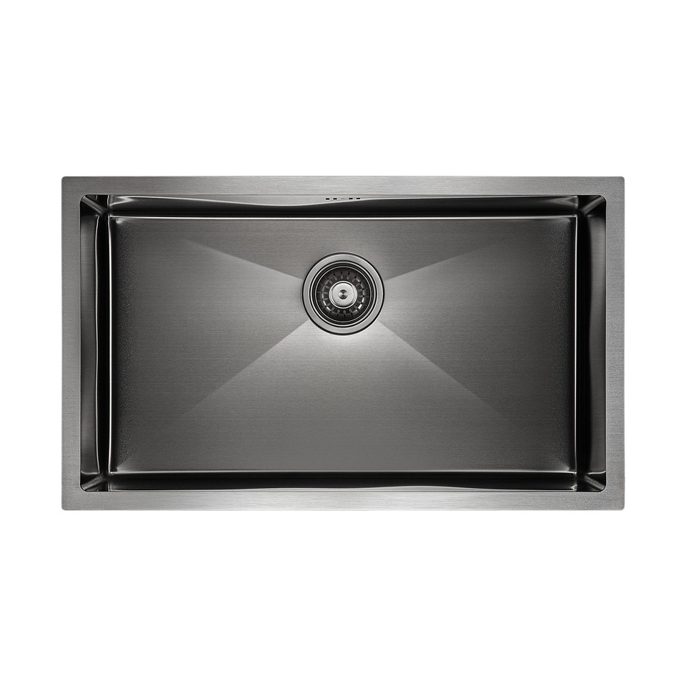 Фото Металлическая мойка Paulmark NEXT 74 UNI PM217444-GM Вороненая сталь GM