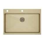 Превью картинка Металлическая мойка Paulmark KRONER-PRO 75 PM707551-BG Брашированное золото BG #2