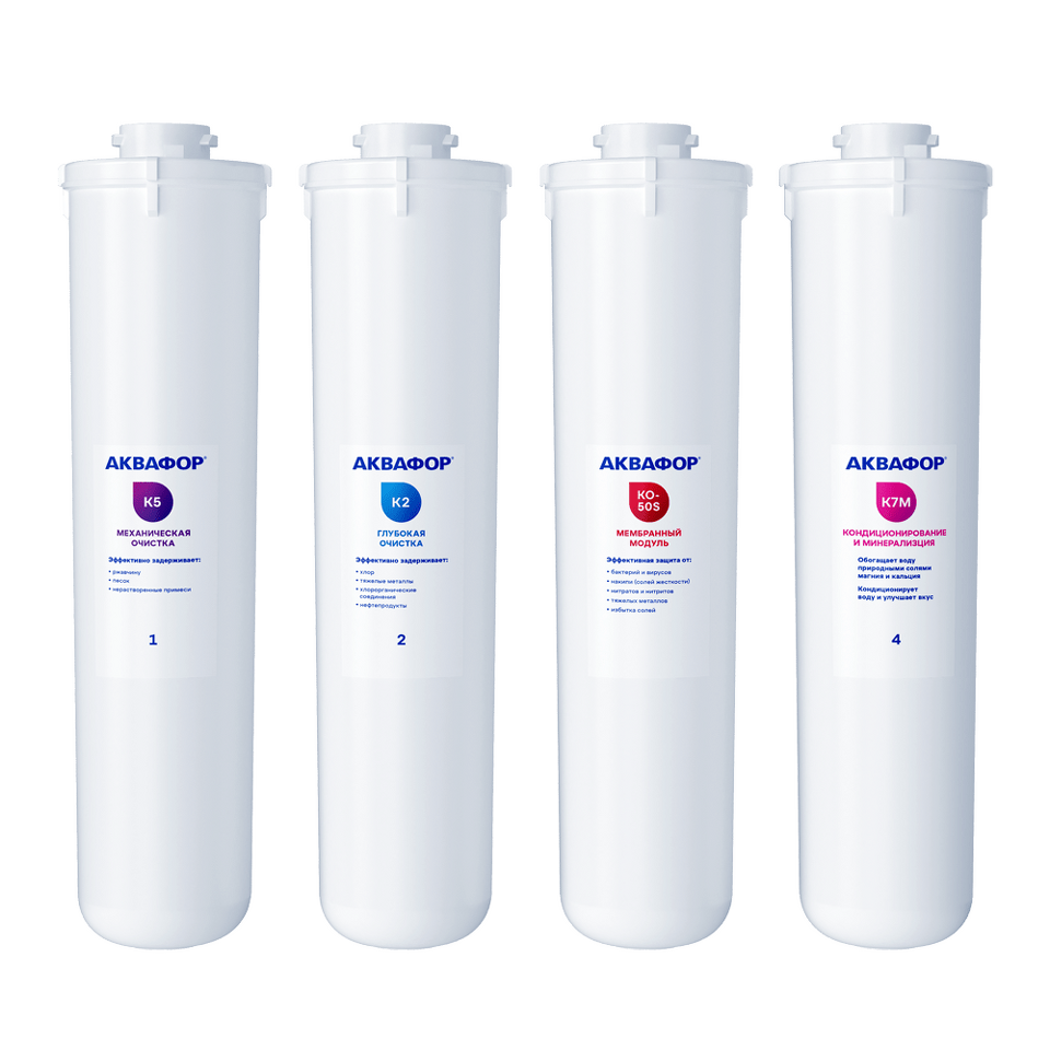 Фото Картридж для фильтра Аквафор Комплект модулей сменных фильтрующих К5-К2-КО-50S-К7М