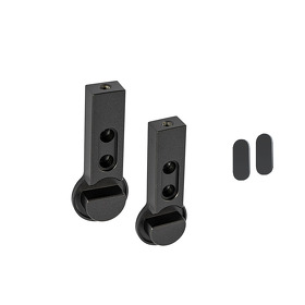 Картинка Duslar Комплект держателей с заглушками для круглой штанги RAIN, крепление к полке или к боковине, антрацит