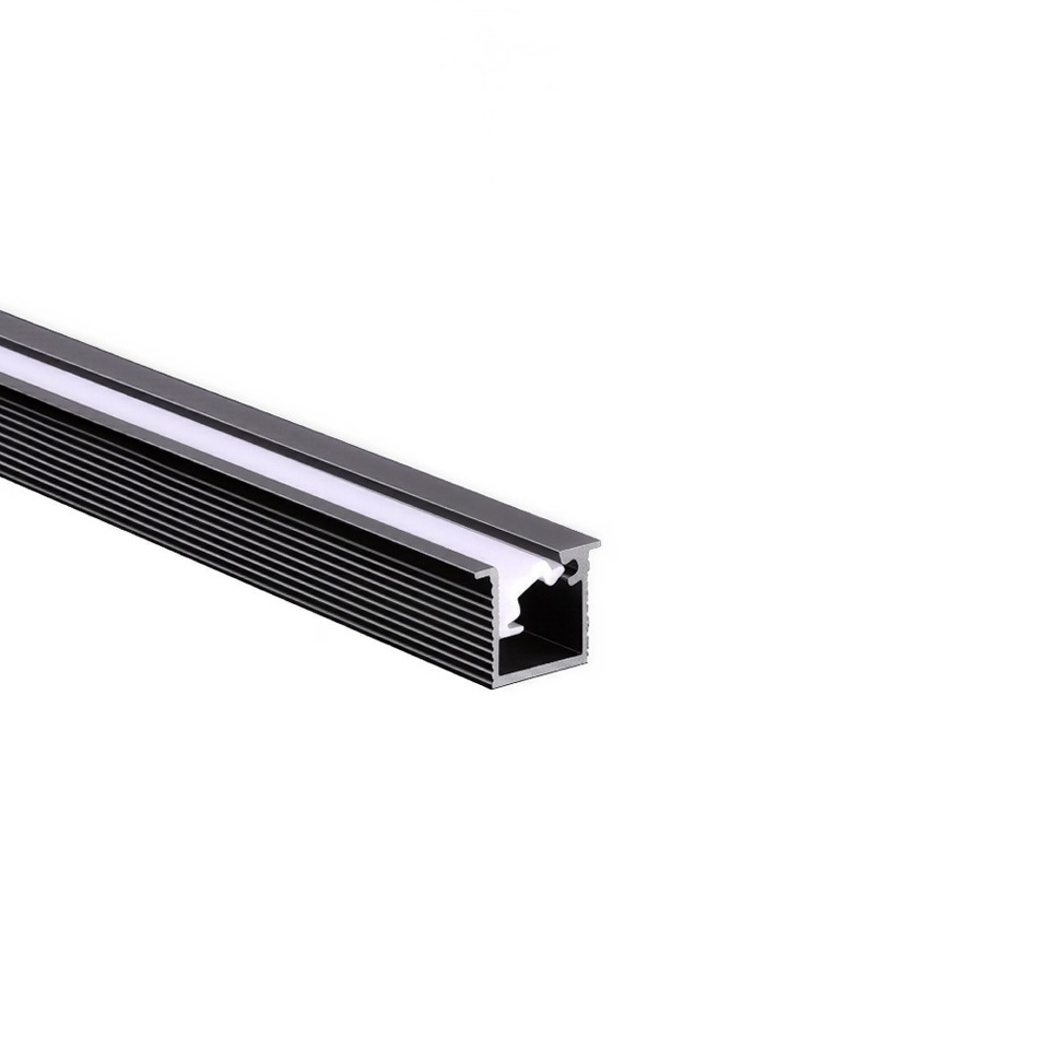 Фото Duslar Комплект из алюминиевого профиля и рассеивателя DLIGHT TEC, врезной, длина 3000 мм, антрацит/белый