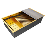 Превью картинка Металлическая мойка Paulmark NEXT-MULTI SINK 74 UNI PM787445-BG Брашированное золото BG #3