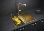 Превью картинка Металлическая мойка Paulmark NEXT-SKEW 58 UNI PM885844-BG Брашированное золото BG #4