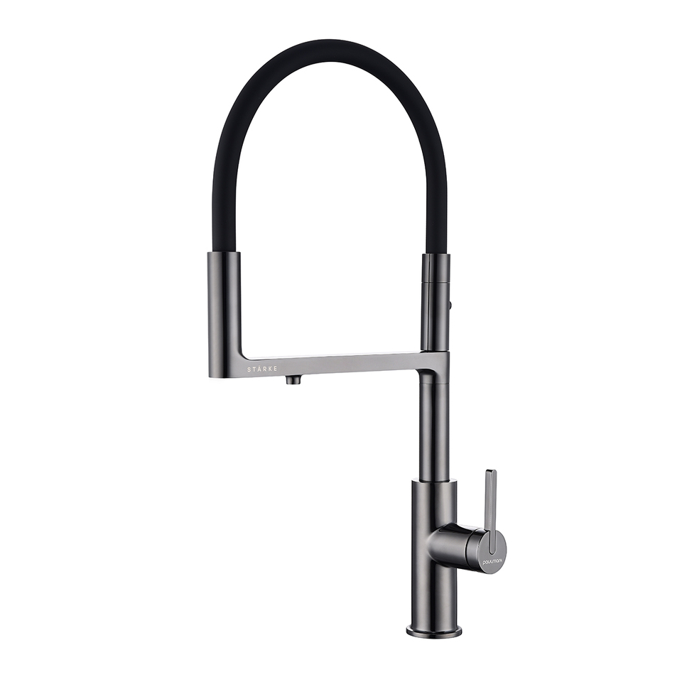 Фото Смеситель для кухни Paulmark TORNADO To213402-GB Глянцевый чёрный Gb