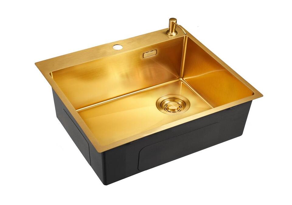 Фото Металлическая мойка EMAR EMB-560(TOP) PVD Golden