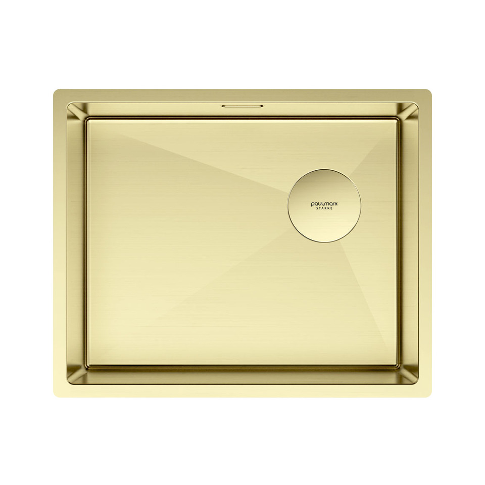 Фото Металлическая мойка Paulmark NEXT-SKEW 54 UNI PM885444-LG Светлое золото