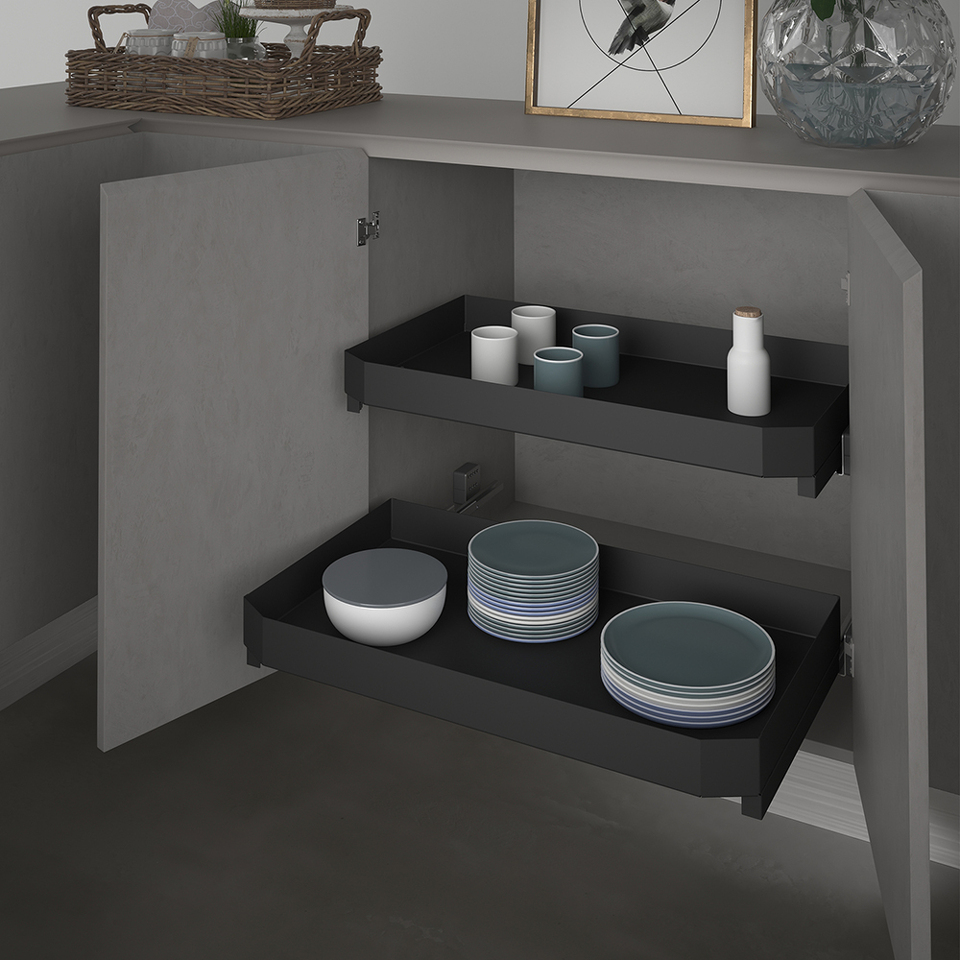 Фото SIGE Корзина LEVEL PRO, распашной фасад 500 мм, антрацит