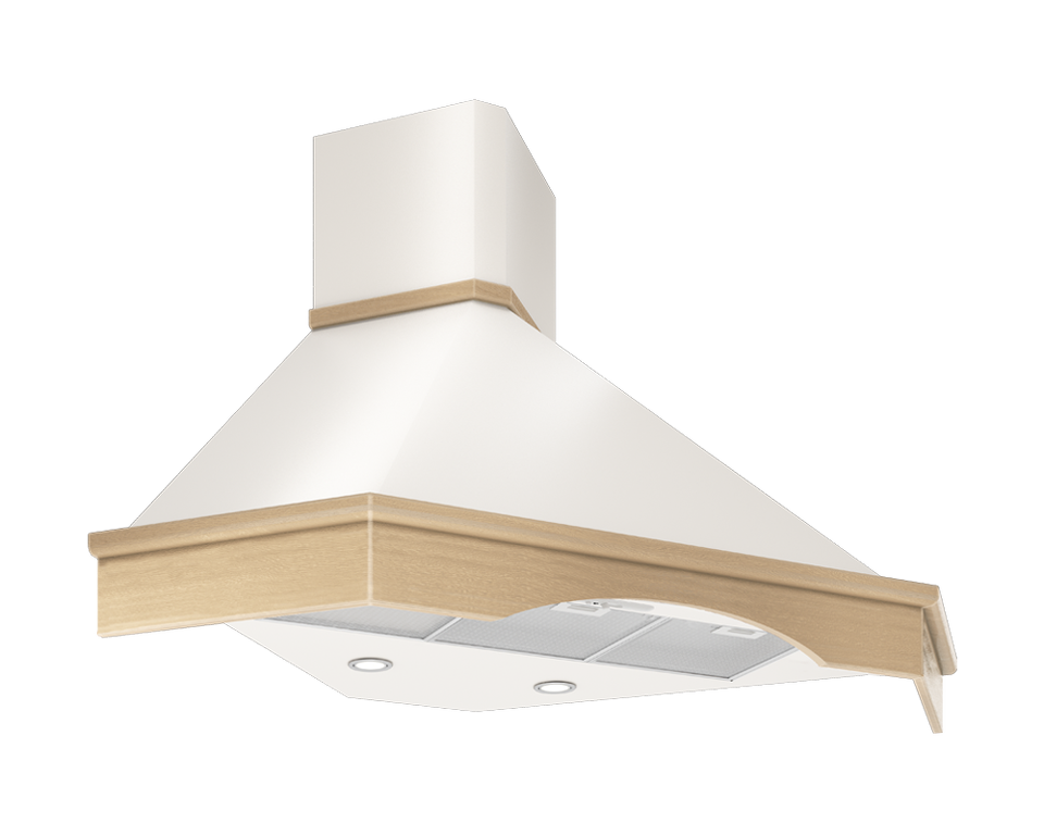 Фото Вытяжка с багетом Elikor Форест 90П-650-П3Д бежевый/дуб неокр