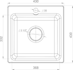 Превью картинка Мраморная мойка GranFest GF-SMART 430 Песочный #2