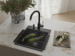 Превью картинка Гранитная мойка Rivelato TESORO 405 1-чаш 400*510 antracite #5