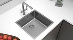 Превью картинка Гранитная мойка Paulmark YUNI 44 UNI YU44-GM Вороненая сталь GM #4