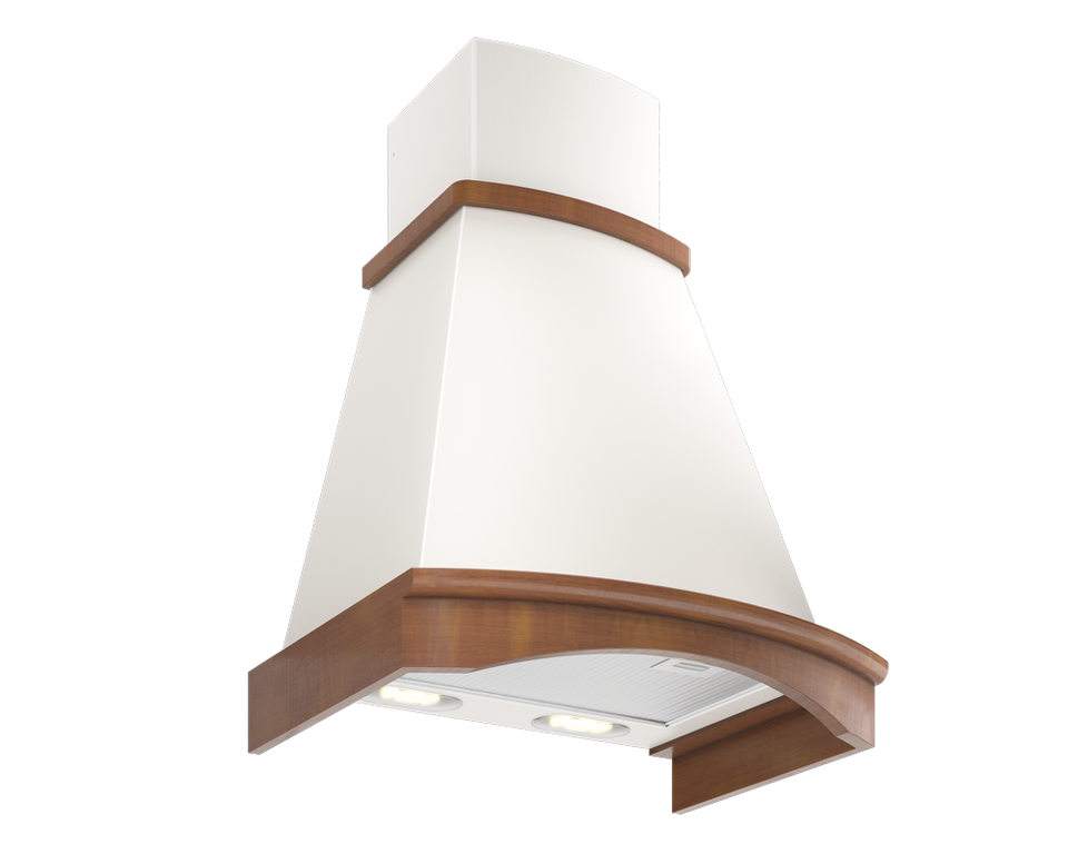 Фото Вытяжка с багетом Elikor Ротонда 60П-650-П3Л бежевый/дуб кор.