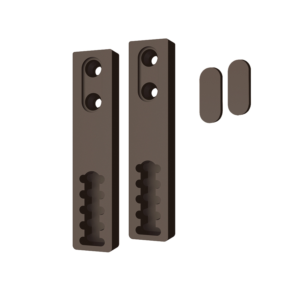 Фото Duslar Комплект держателей с заглушками для рифленой штанги RIFF, бронза