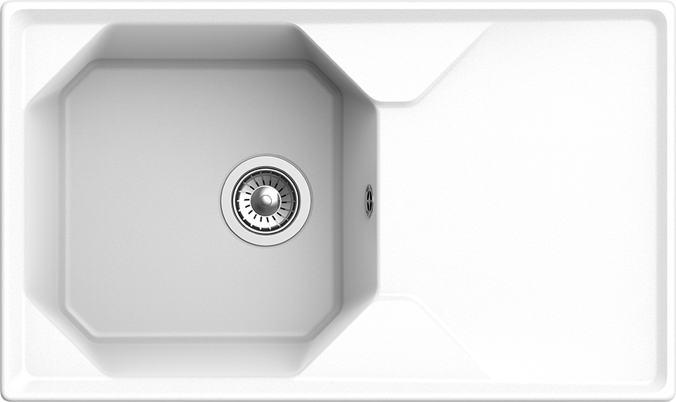 Фото Мраморная мойка GranFest UNIQUE 840L Иней