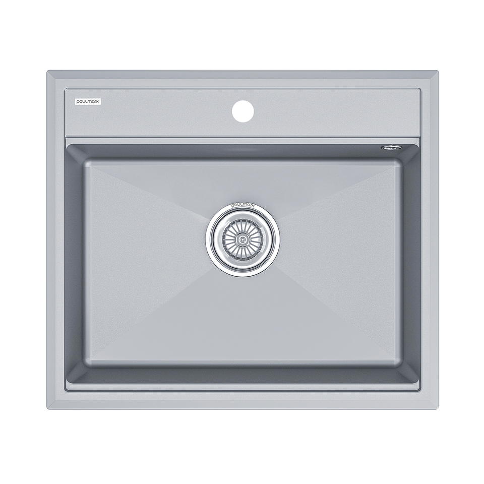 Фото Кварцевая мойка Paulmark STEPIA 60 PM115951-GRM Серый металлик