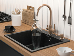 Превью картинка Кварцевая мойка Paulmark KANTE 60 PM106052-BL Черный гранит BL #4