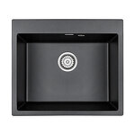 Превью картинка Кварцевая мойка Paulmark KANTE 60 PM106052-BL Черный гранит BL #1