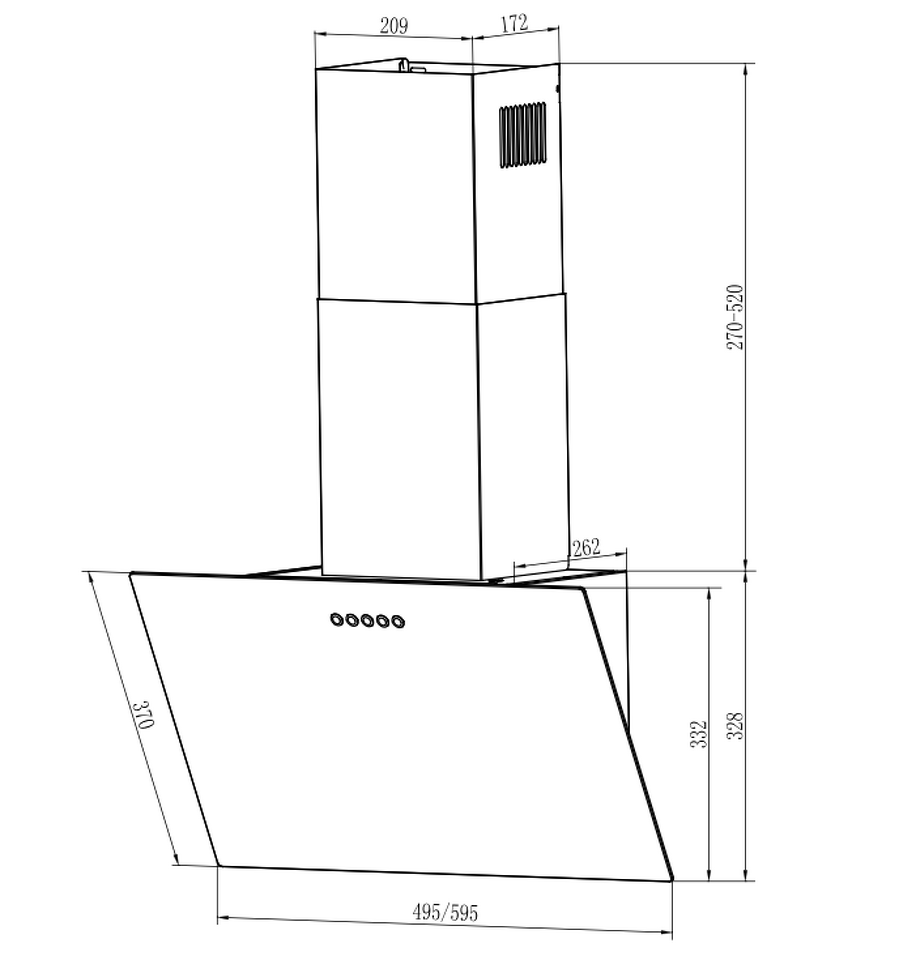 Фото Наклонная вытяжка Weissgauff Sigma 60 Touch Black Glass