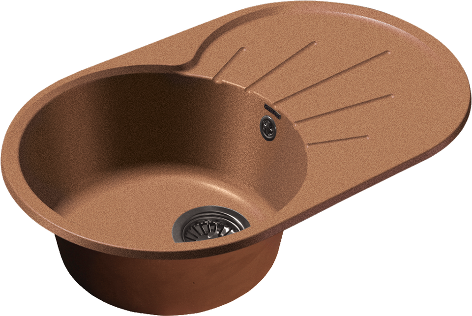 Фото Мраморная мойка GranFest RONDO 750L Терракот