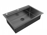 Превью картинка Металлическая мойка Paulmark KRONER-PRO 75 PM707551-GM Вороненая сталь GM #3
