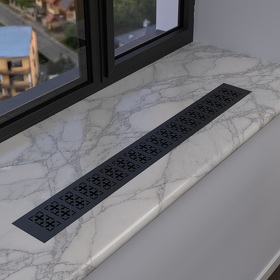 Картинка Duslar Решетка вентиляционная с орнаментом 800х80 мм, черный