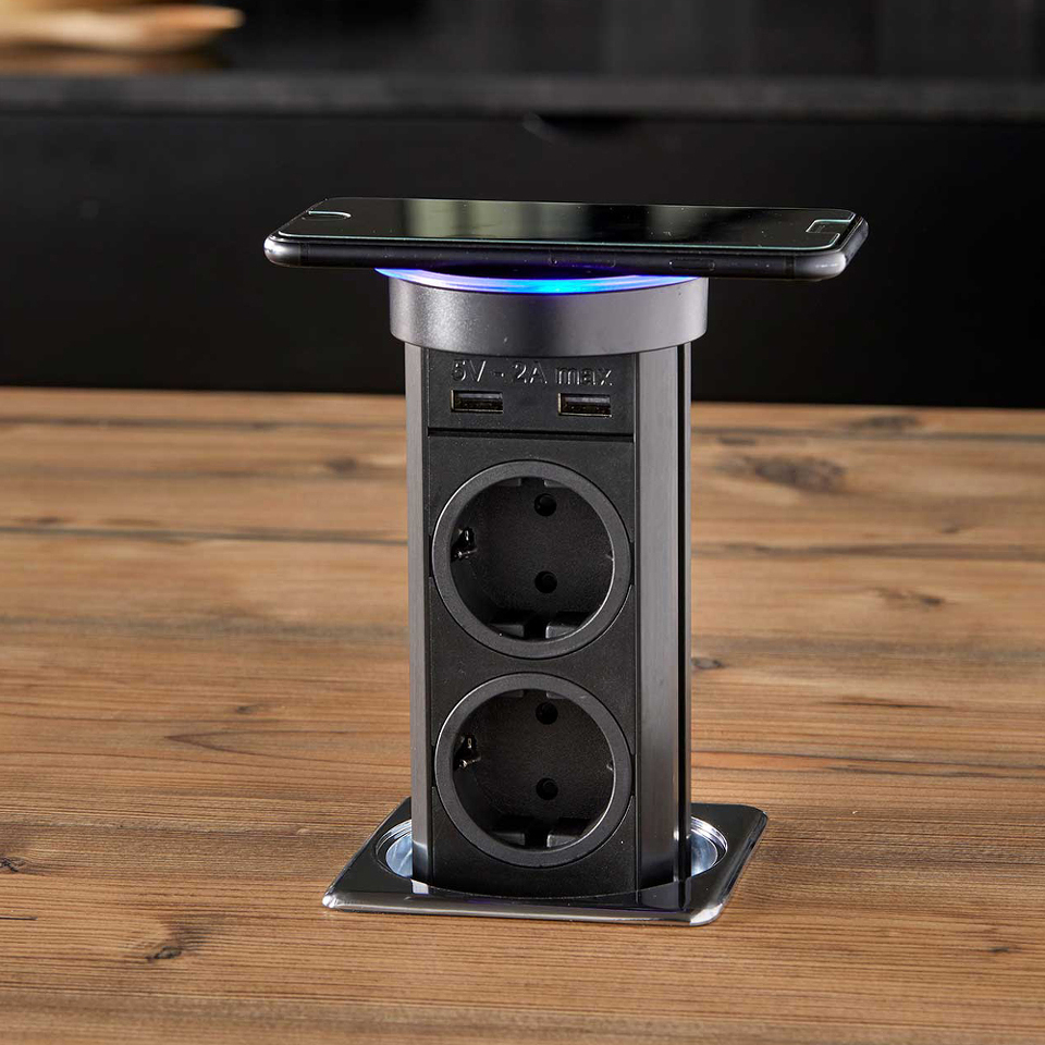 Фото SFL Розетка AUTOMATICK QI, врезная, черный