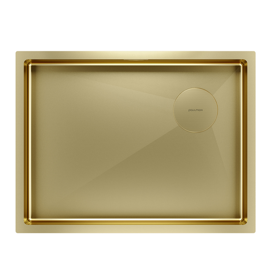 Фото Металлическая мойка Paulmark NEXT-SKEW 58 UNI PM885844-BG Брашированное золото BG