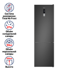 Превью картинка Холодильник с нижней морозилкой Maunfeld MFF200NFSBE #1