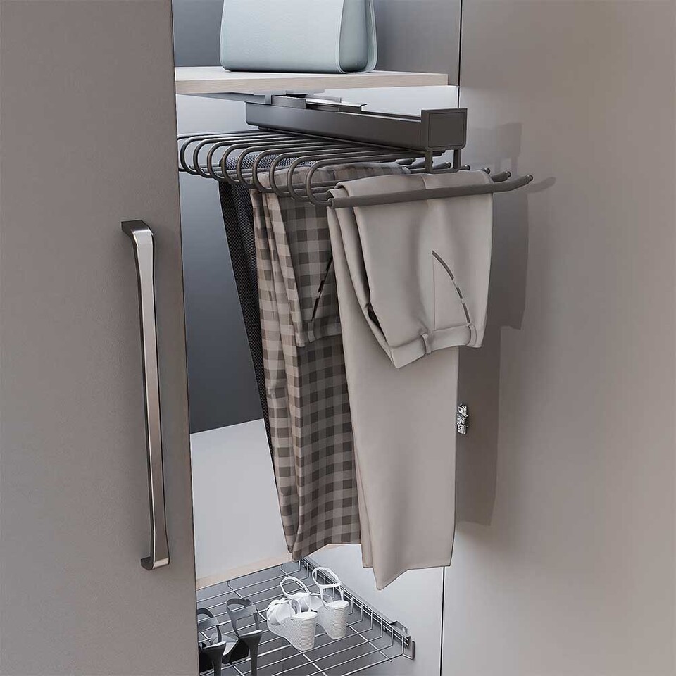 Фото Duslar Выдвижная брючница KELLY, ширина 340 мм, антрацит