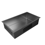 Превью картинка Металлическая мойка Paulmark NEXT-SKEW 74 UNI PM887444-GM Вороненая сталь GM #3