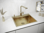 Превью картинка Металлическая мойка Paulmark KRONER-PRO 59 PM705951-BG Брашированное золото BG #4