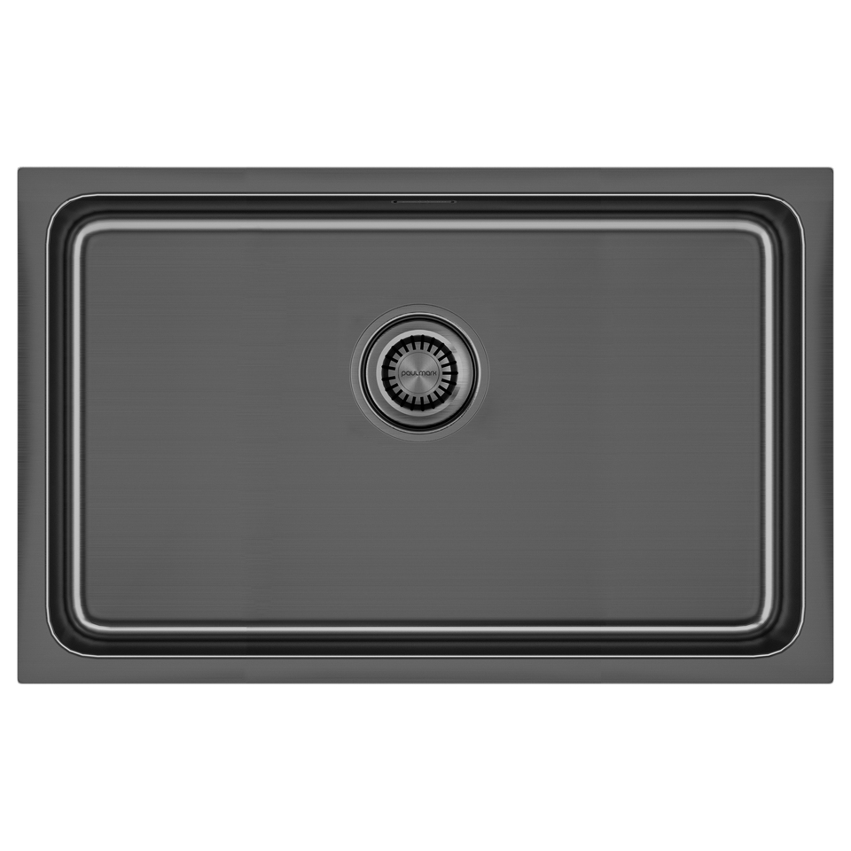 Фото Металлическая мойка Paulmark VISTA 74 UNI PM307444-GM Вороненая сталь GM