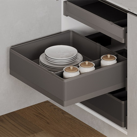 Картинка Duslar Корзина TITAN, распашной фасад 600 мм, высота 154.5 мм, антрацит