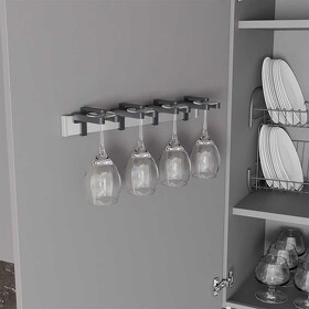 Картинка Duslar Держатель MARTIN для 4 бокалов, алюминий/антрацит