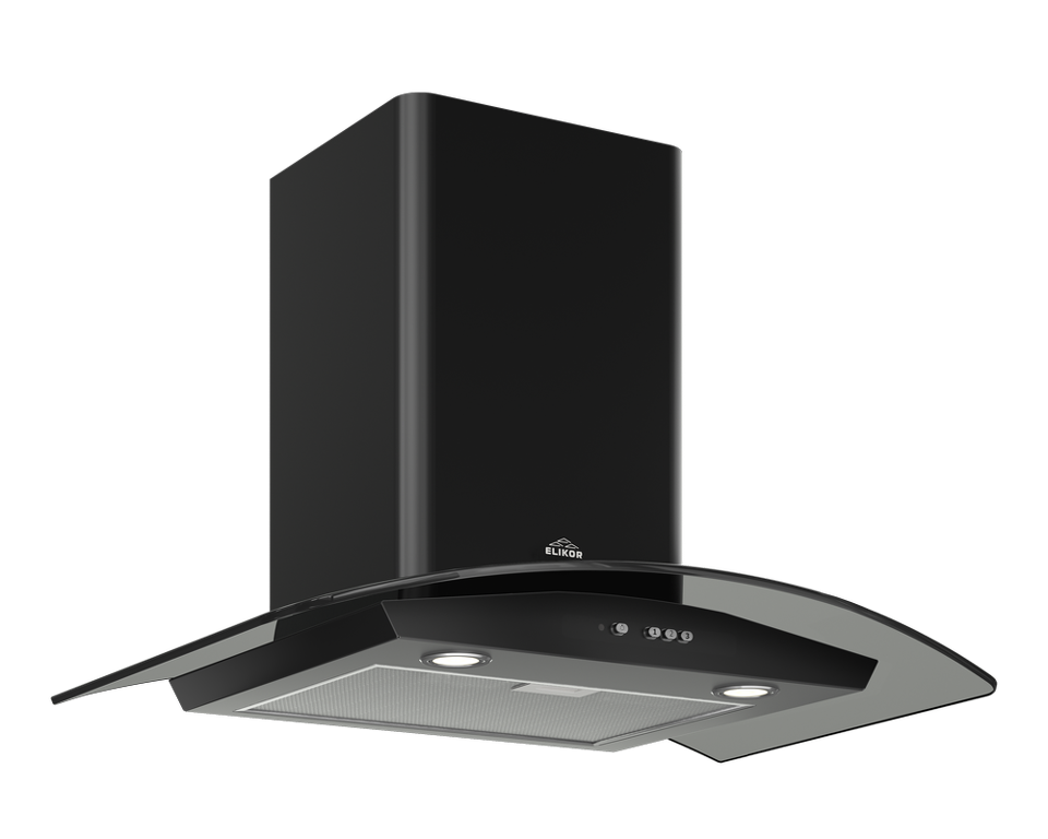 Фото Т-образная вытяжка  Elikor Аметист 60П-430-К3Д черный/тонир