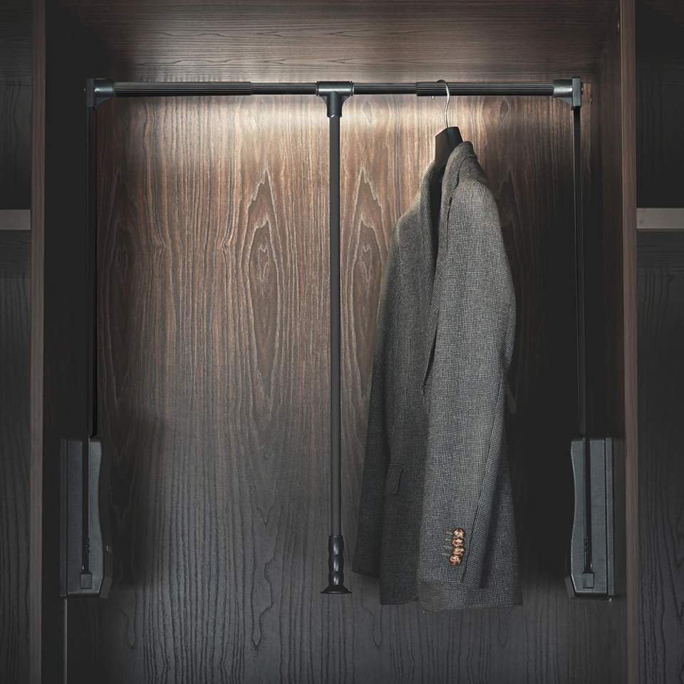 Фото Duslar Телескопический пантограф HILL для одежды, ширина 700-930 мм, антрацит