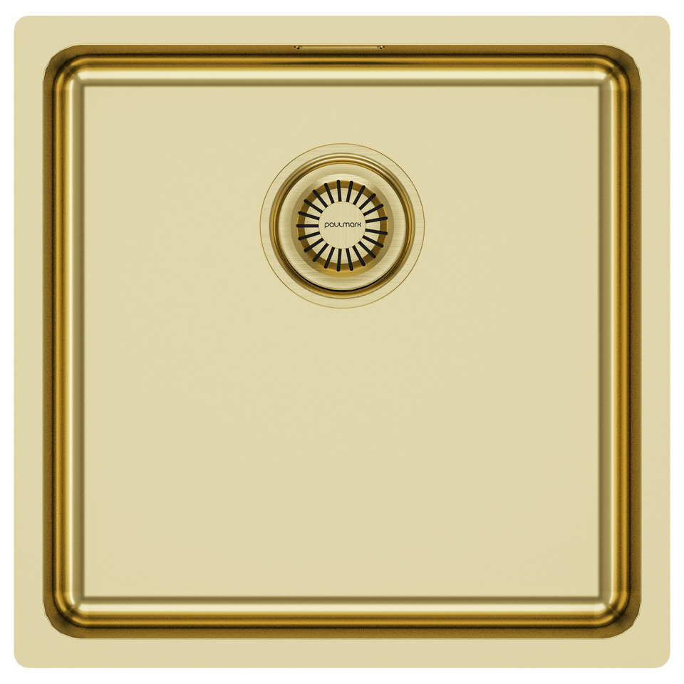Фото Металлическая мойка Paulmark VISTA 44 UNI PM304444-LG Светлое золото