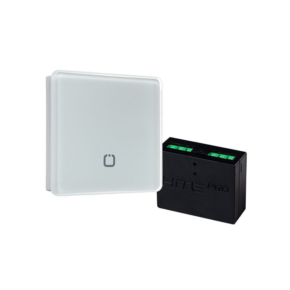 Фото Hite Pro Комплект из сенсорного радиовыключателя SN-R1 и радиореле Relay-1, белый/черный
