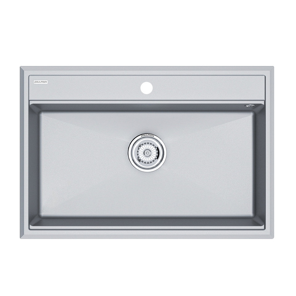 Фото Кварцевая мойка Paulmark STEPIA 80 PM117551-GRM Серый металлик