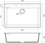 Превью картинка Rivelato ZENO 7650 1-чаш 760*500 Nero profondo #2