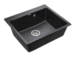 Превью картинка Кварцевая мойка Paulmark KANTE 60 PM106052-BL Черный гранит BL #3