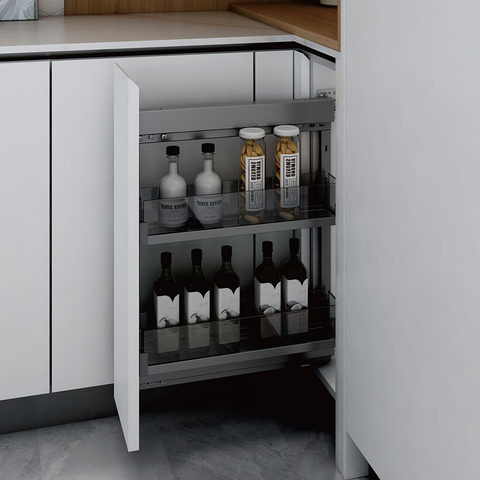 Фото Duslar Бутылочница MATRIX, выдвижной фасад 200 мм, левая, антрацит