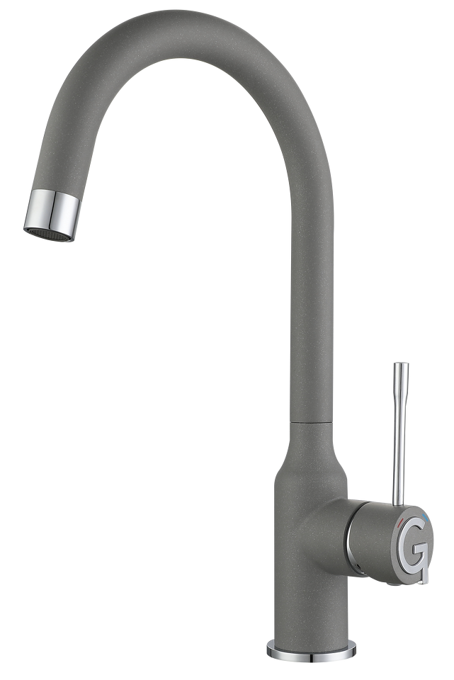 Фото Смеситель для кухни Rivelato Garda U-обр. D-35мм grigio metallizzato/cromo