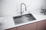 Превью картинка Металлическая мойка Paulmark NEXT-PRO 74 UNI PM707445-BS брашированная сталь #6
