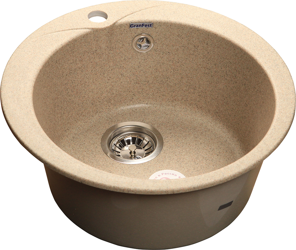 Фото Мраморная мойка GranFest RONDO 480 Песочный